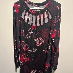 Maurices Black and Red Floral Dress
